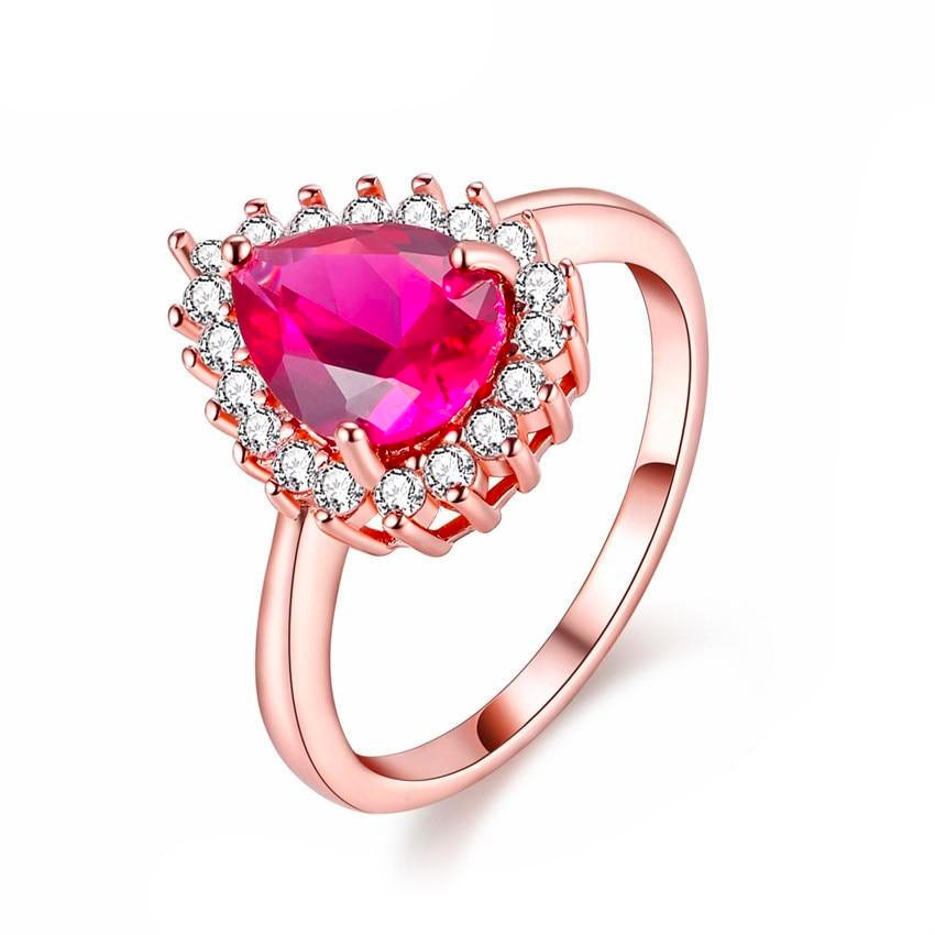 1ct Pink Topaz Engagement Ring
