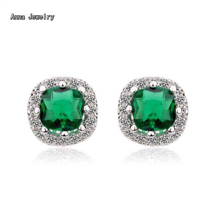 Princess Cut Emerald Earrings