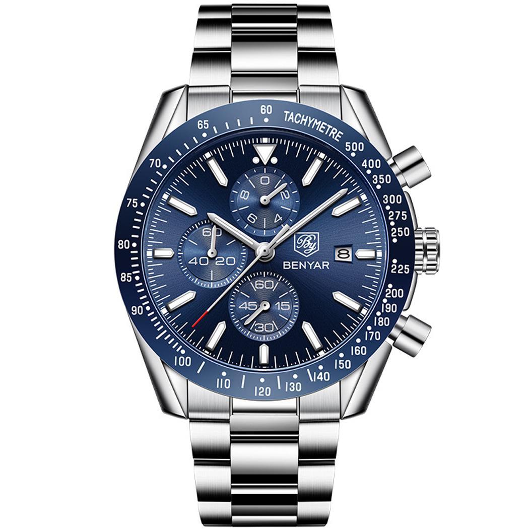 Blue &amp; Silver Men&#39;s Watch